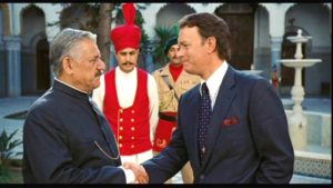 Om Puri with Tom Hanks in Charlie's War (2007) where he played the role of Pakistani military dictator Zia-ul-Haq