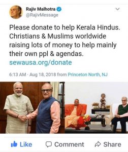 Rajiv Malhotra Tweet Against Kerala