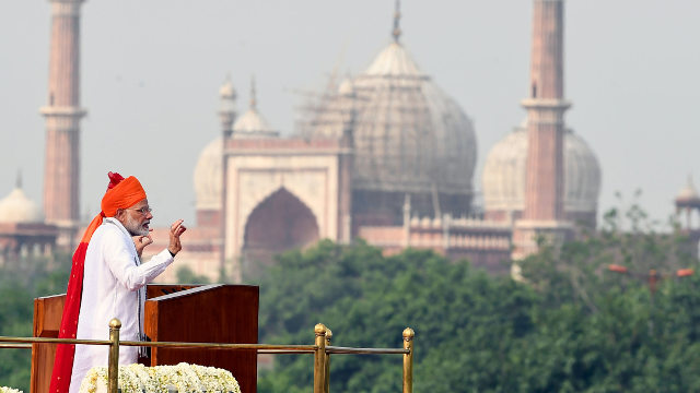Narendra Modi addressing the nation on 15 August 2018