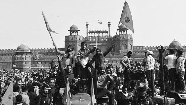 Nishan Sahib—the Khalsa flag—over India’s Red Fort on Republic Day
